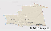 Shaded Relief Panoramic Map of Mauritania, cropped outside