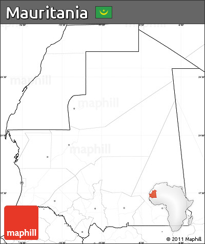 Blank Simple Map of Mauritania, no labels