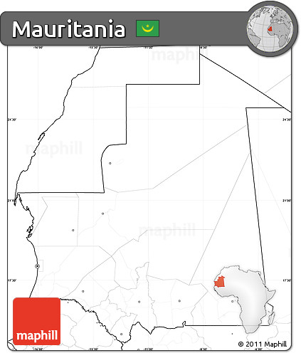 Blank Simple Map of Mauritania, no labels