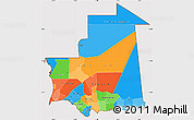 Political Simple Map of Mauritania, cropped outside