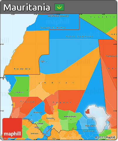 Political Simple Map of Mauritania