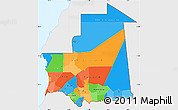 Political Simple Map of Mauritania, single color outside