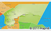Physical 3D Map of Tagant, political shades outside
