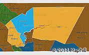 Political 3D Map of Tagant, darken