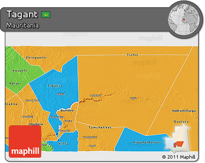 Political 3D Map of Tagant
