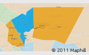 Political 3D Map of Tagant, lighten