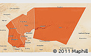 Political Shades 3D Map of Tagant, satellite outside