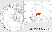 Blank Location Map of Tagant, within the entire country