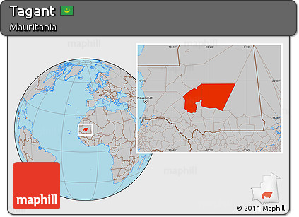 Gray Location Map of Tagant