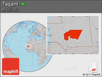 Gray Location Map of Tagant