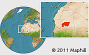 Satellite Location Map of Tagant, within the entire country