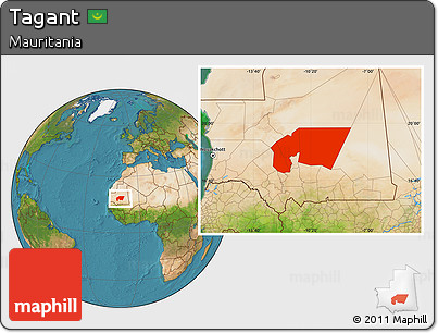 Satellite Location Map of Tagant