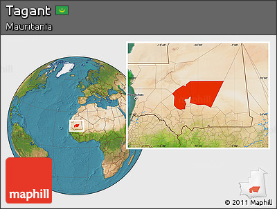 Satellite Location Map of Tagant