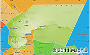 Physical Map of Tagant, political shades outside