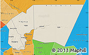 Shaded Relief Map of Tagant, political shades outside