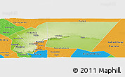 Physical Panoramic Map of Tagant, political outside