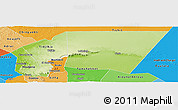 Physical Panoramic Map of Tagant, political shades outside