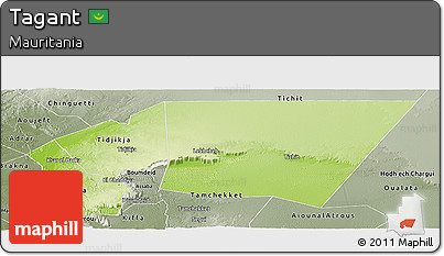 Physical Panoramic Map of Tagant, semi-desaturated
