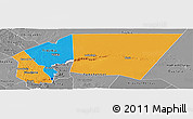 Political Panoramic Map of Tagant, desaturated