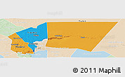 Political Panoramic Map of Tagant, lighten