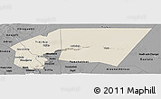 Shaded Relief Panoramic Map of Tagant, darken, desaturated