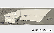 Shaded Relief Panoramic Map of Tagant, darken