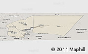 Shaded Relief Panoramic Map of Tagant, semi-desaturated