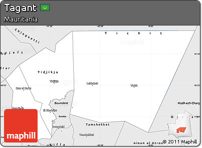 Silver Style Simple Map of Tagant