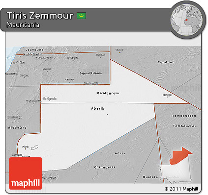 Gray 3D Map of Tiris Zemmour