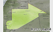 Physical 3D Map of Tiris Zemmour, darken, semi-desaturated