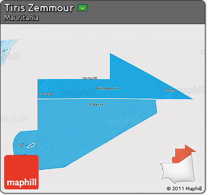 Political Shades 3D Map of Tiris Zemmour, single color outside