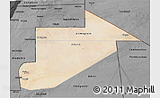Satellite 3D Map of Tiris Zemmour, darken, desaturated