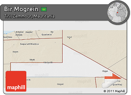 Classic Style 3D Map of Bir Mogrein