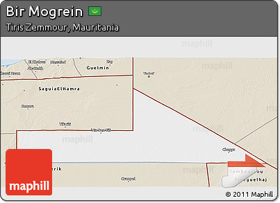 Classic Style 3D Map of Bir Mogrein