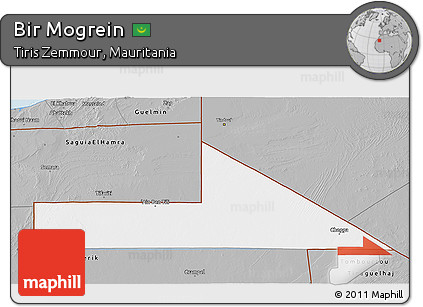 Gray 3D Map of Bir Mogrein