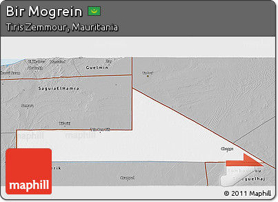 Gray 3D Map of Bir Mogrein