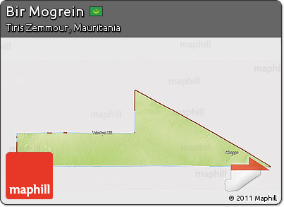 Physical 3D Map of Bir Mogrein, cropped outside