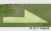 Physical 3D Map of Bir Mogrein, darken