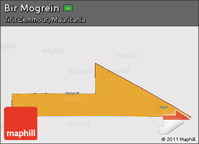 Political 3D Map of Bir Mogrein, cropped outside