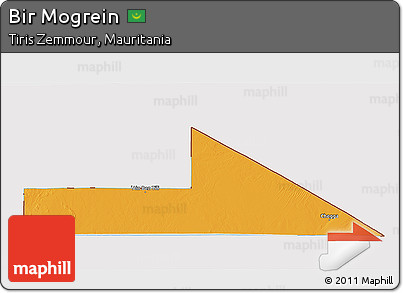 Political 3D Map of Bir Mogrein, cropped outside