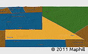 Political 3D Map of Bir Mogrein, darken