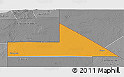 Political 3D Map of Bir Mogrein, desaturated
