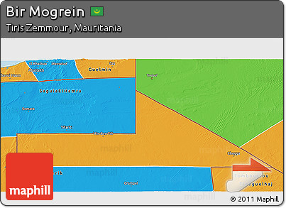 Political 3D Map of Bir Mogrein