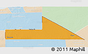 Political 3D Map of Bir Mogrein, lighten