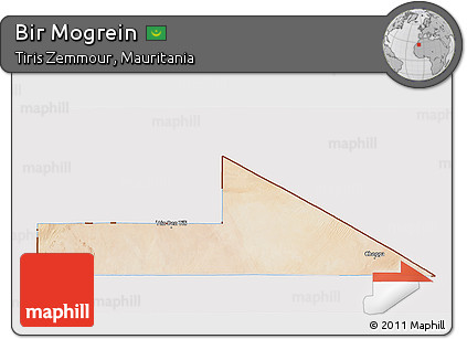 Satellite 3D Map of Bir Mogrein, cropped outside