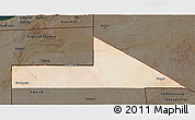 Satellite 3D Map of Bir Mogrein, darken