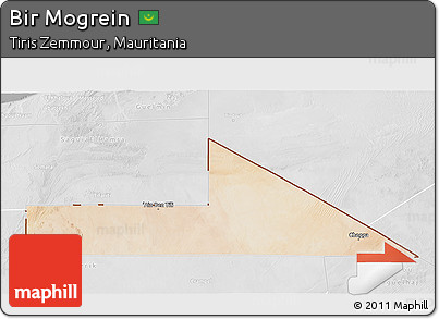 Satellite 3D Map of Bir Mogrein, lighten, desaturated