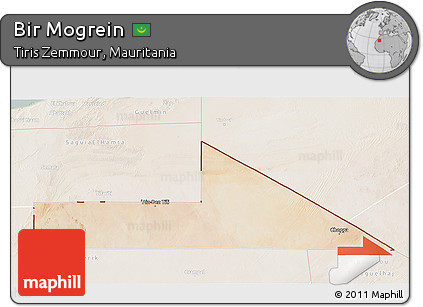 Satellite 3D Map of Bir Mogrein, lighten