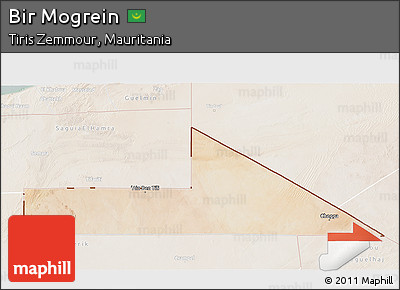 Satellite 3D Map of Bir Mogrein, lighten