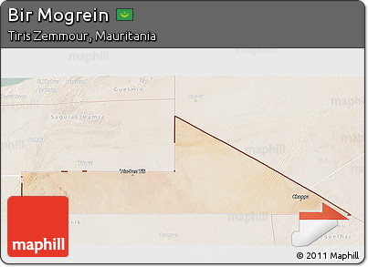 Satellite 3D Map of Bir Mogrein, lighten